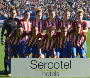 El once titular del Atlético Féminas en el Vicente Calderón: Lucía Damiano.
