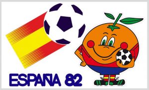 Naranjito con el logo de España 82.