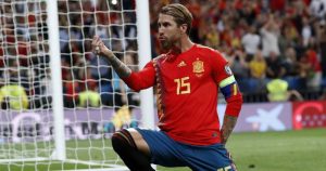 Sergio Ramos celebra un gol con la selección española: EFE.
