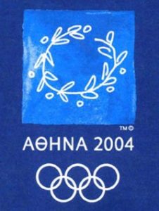 Logotipo de Atenas 2004 con el alfabeto griego.