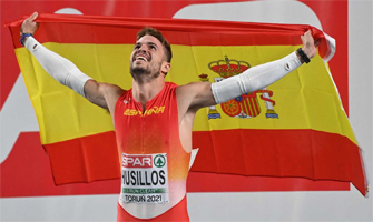 óscar Husillos recién proclamado campeón de Europa en pista cubierta en 400 metros: RTVE.