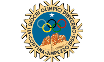 Logotipo de los Juegos Olímpicos de Invierno de Cortina d'Ampezzo 1956.