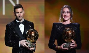 Leo Messi y Alexia Putellas, ganadores del Balón de Oro 2021: Getty Images.