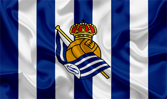 Escudo de la Real Sociedad con los colores del equipo: Pinterest.