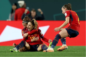 Olga Carmona celebra el gol que hizo a España campeona del Mundo: RTVE.