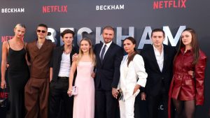 Los Beckham en el estreno del documental del patriarca de la familia: Agencias.