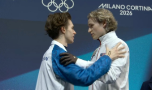 Ilia Malinin felicita a Mikhail Shaidorov por su oro olímpico: RTVE.