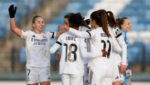 El Real Madrid Femenino celebrando un gol: Real Madrid.