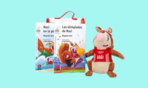 Colección de "Las olimpiadas de Rasi" con mascota incluida.