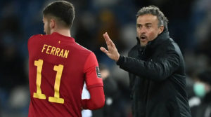 Ferran Torres y Luis Enrique en la selección española: RRSS.