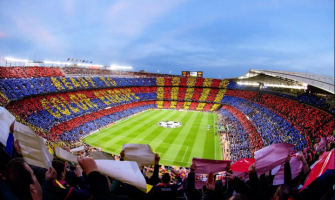 El Camp Nou en un partido de Champions: F.C. Barcelona.