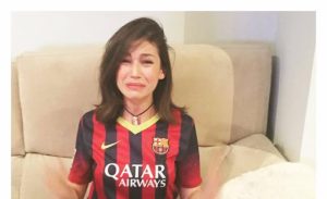 Úrsula Corberó sufre con los partidos del Barcelona: Facebook.